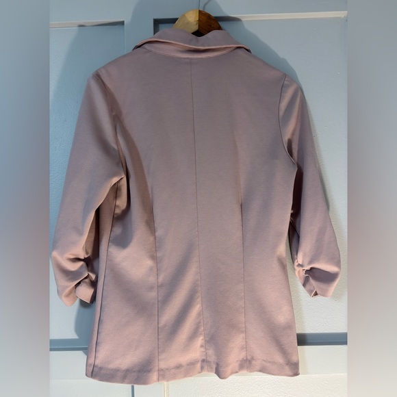 Mauve Stretch Blazer With Single Button Closure - Picture 6 of 9